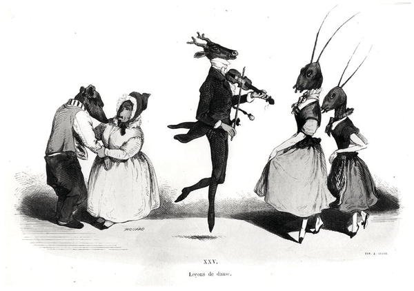 Et par hunde fra Les Metamorphoses du Jour-serien af Grandville