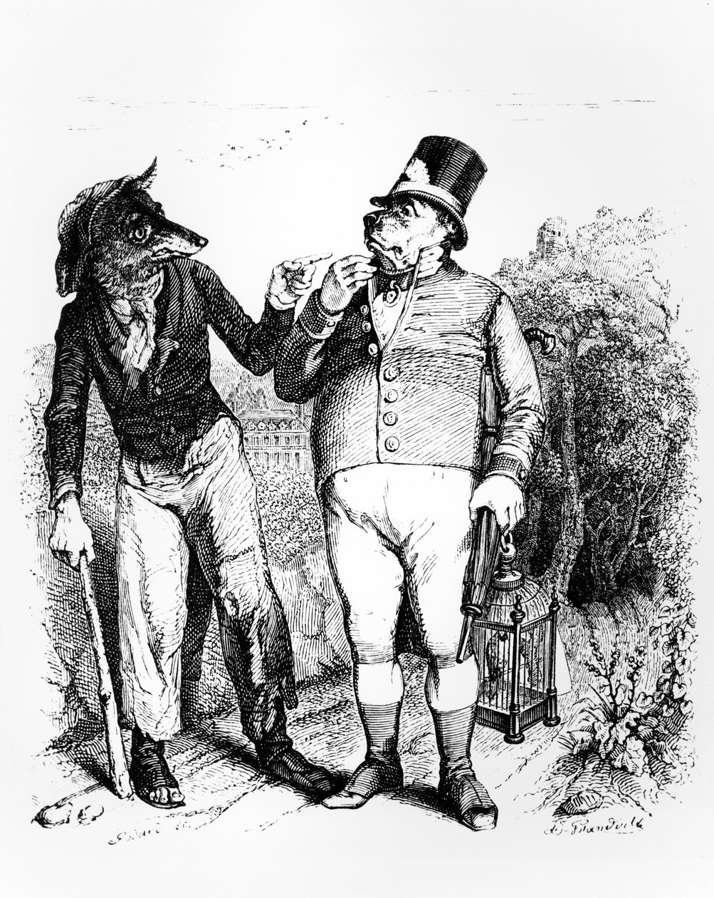 The Dog and the Wolf, illustration til 