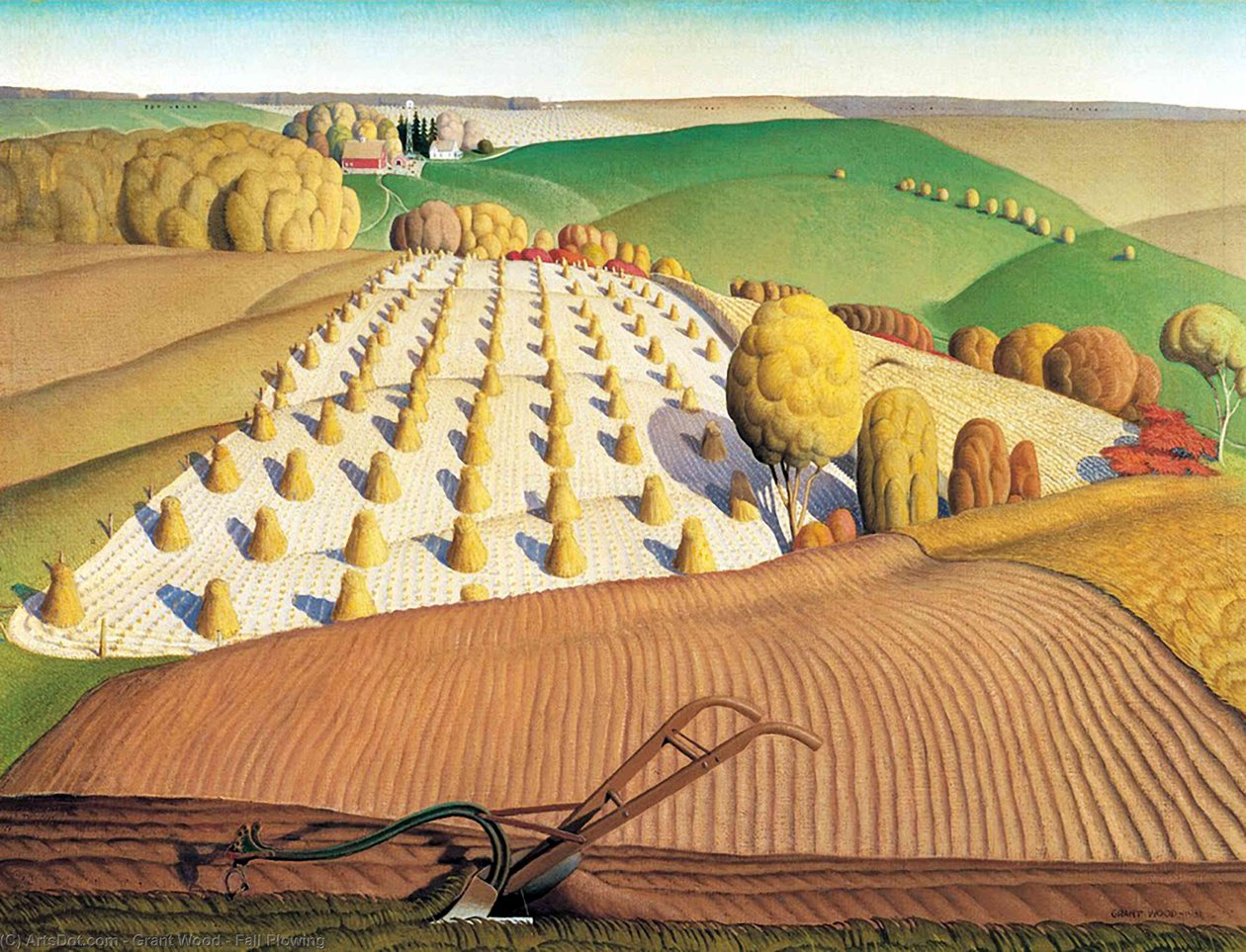 Efterårspløjning af Grant Wood