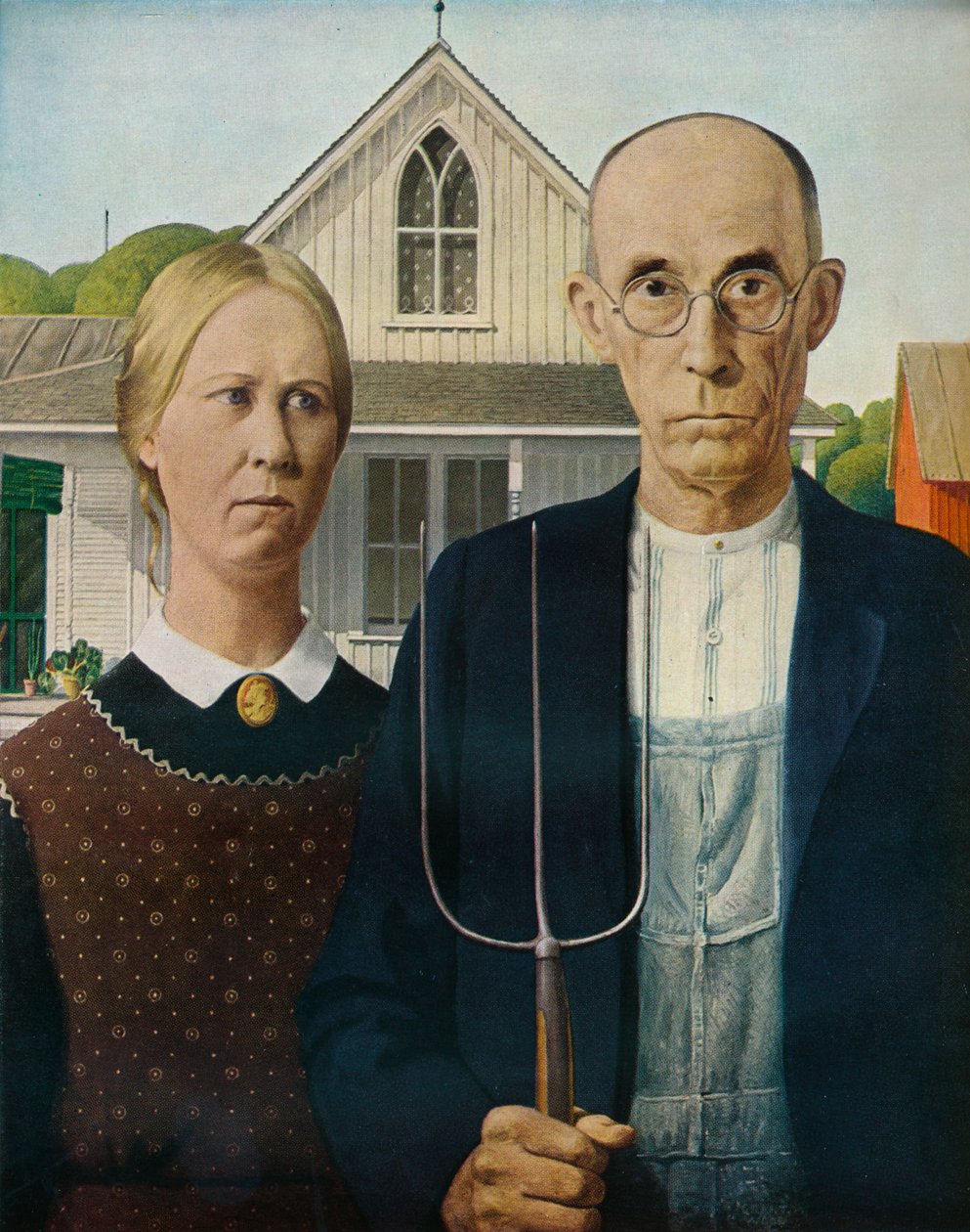 Amerikansk gotik, 1930 af Grant Wood