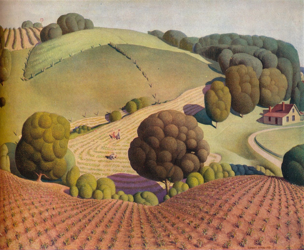 Young Corn, 1931, 1938 af Grant Wood