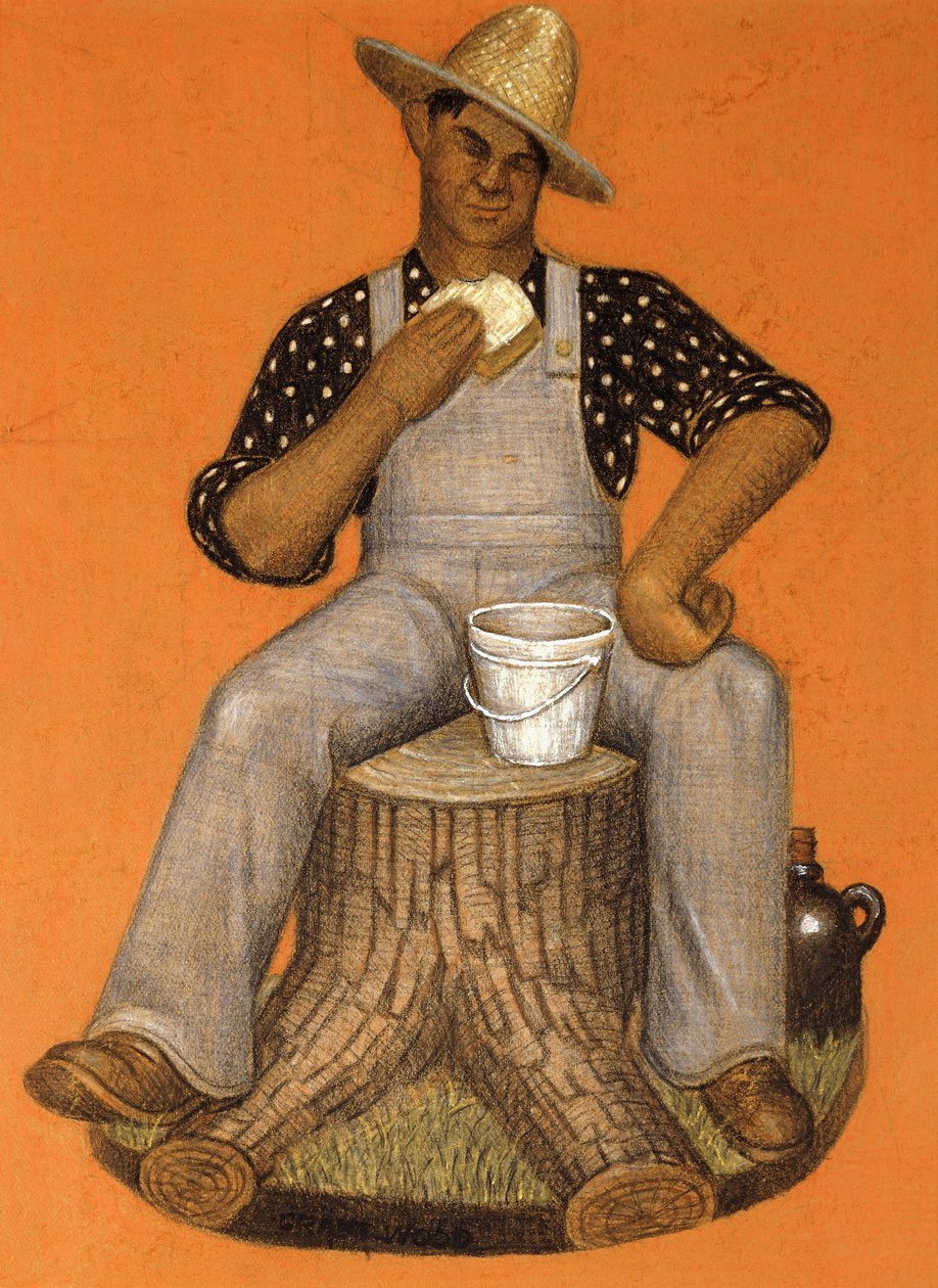 Hyret mand, af Grant Wood
