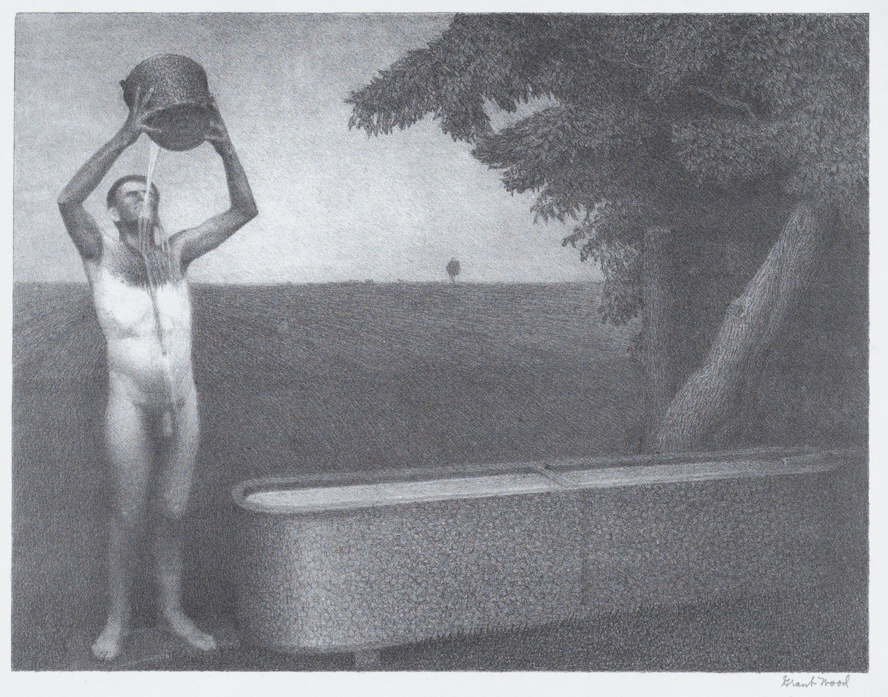 Sultry Night, 1939 af Grant Wood