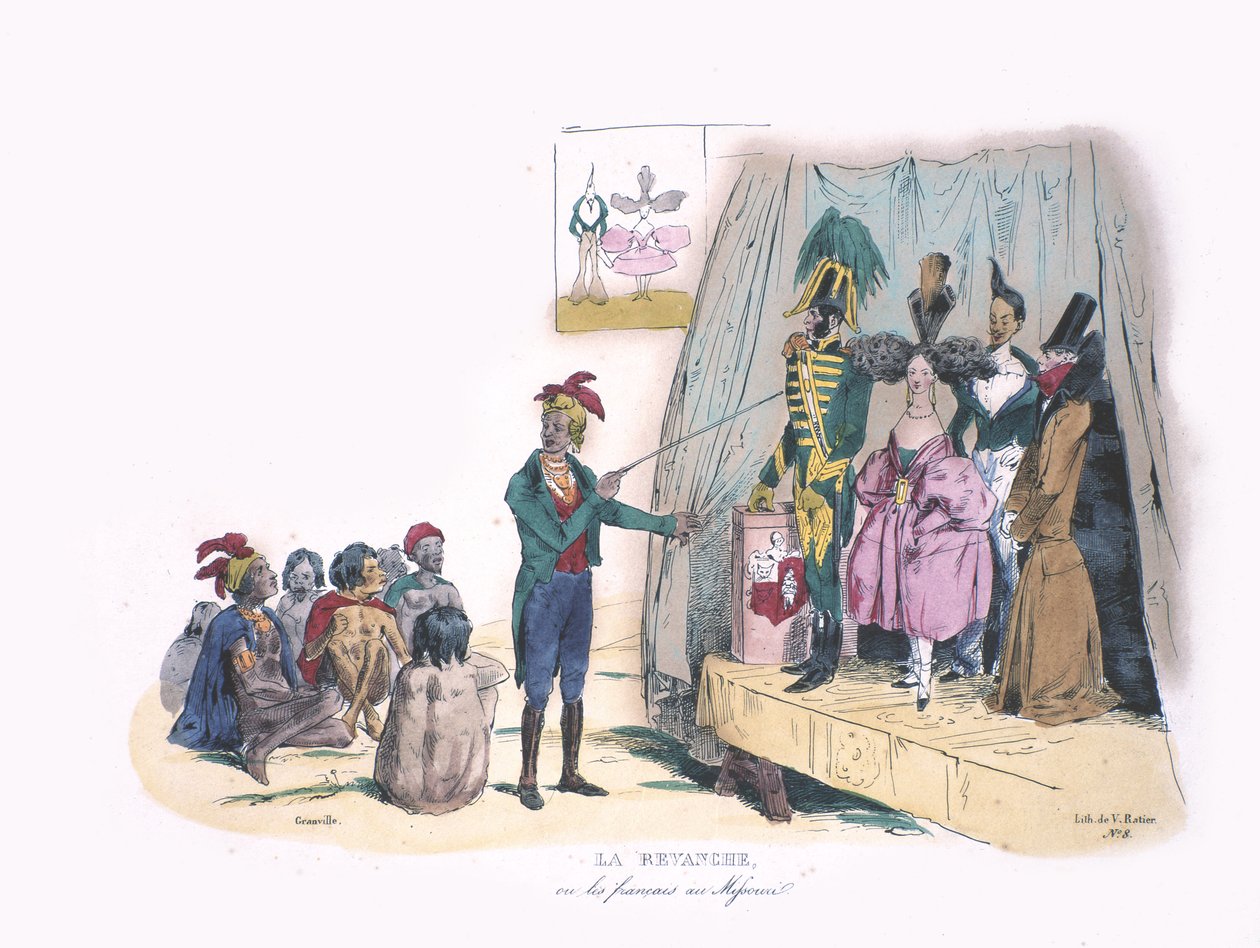 La Revanche, ca. 1830 (håndfarvet litho) af Granville