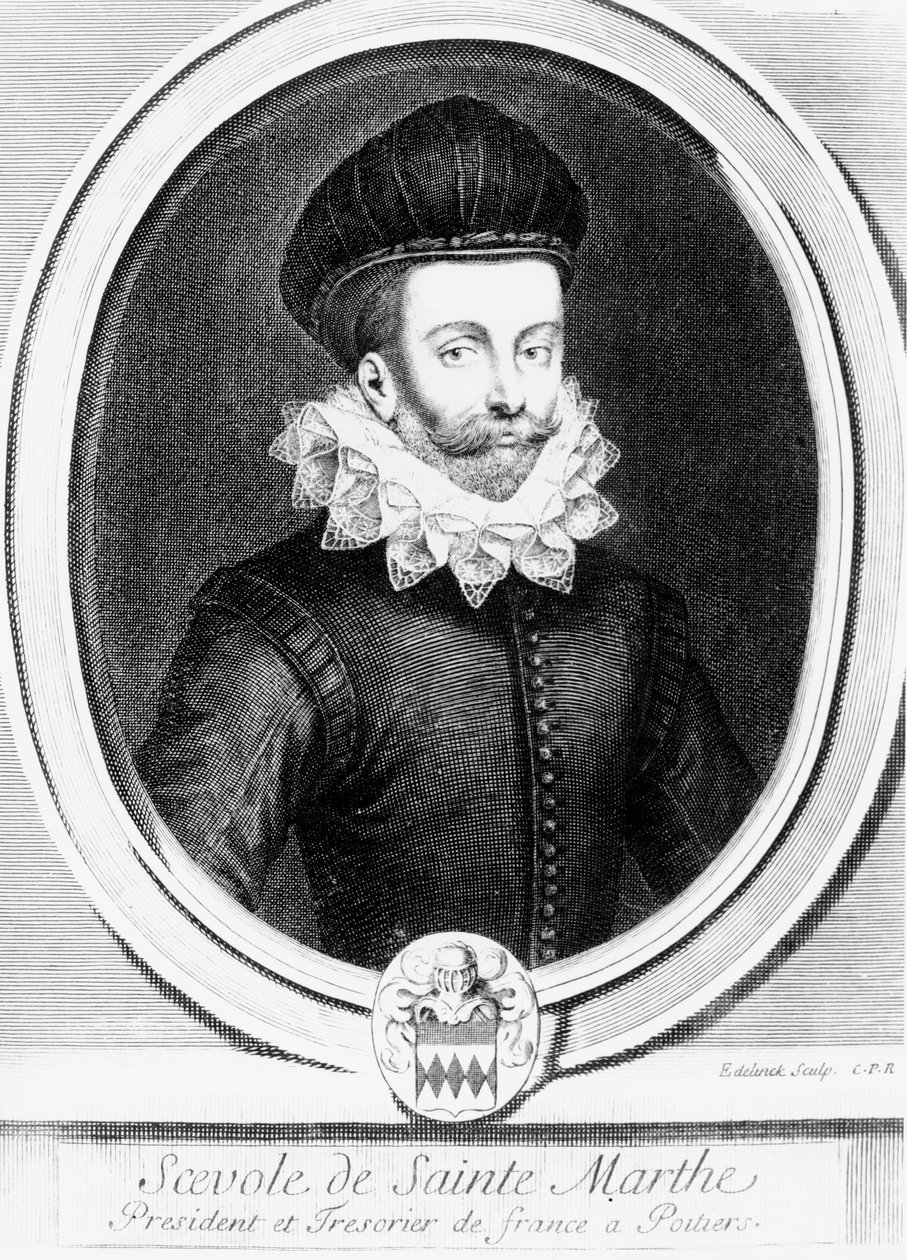 Portræt af Scévole de Sainte-Marthe af Gérard Edelinck