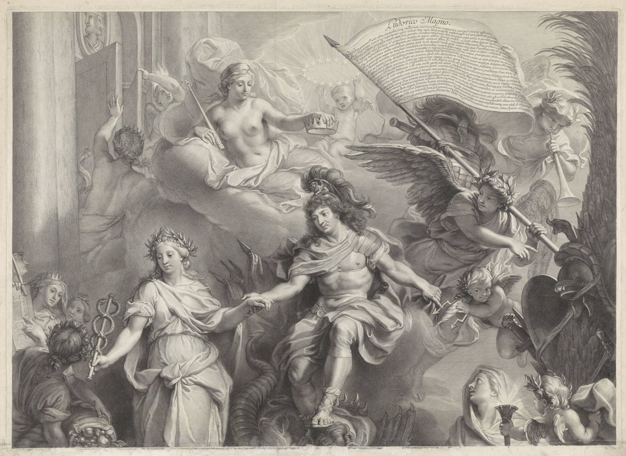 Allegori om Ludvig XIVs magt af Gérard Edelinck