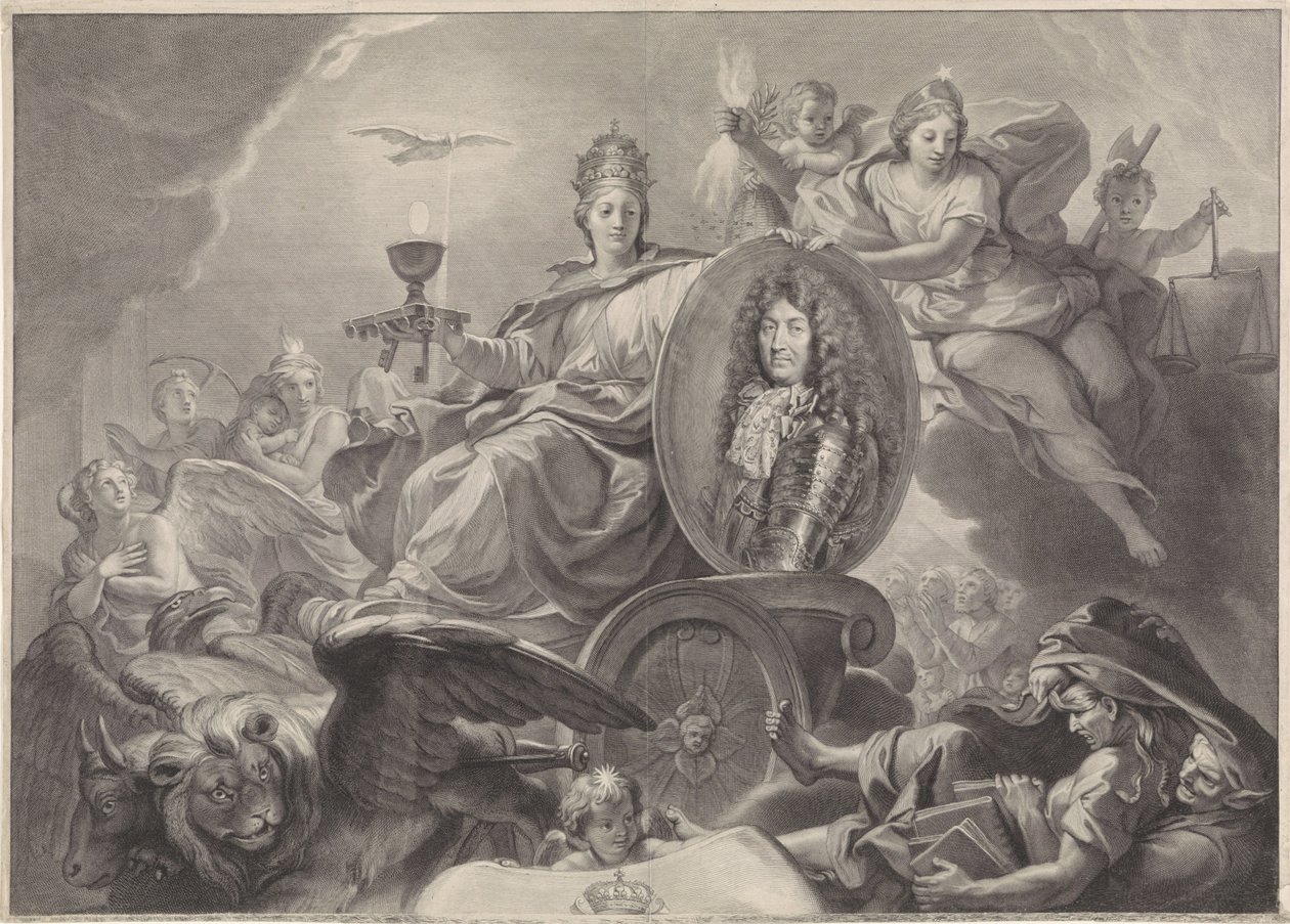 Allegorisk portræt af Louis XIV, konge af Frankrig af Gérard Edelinck