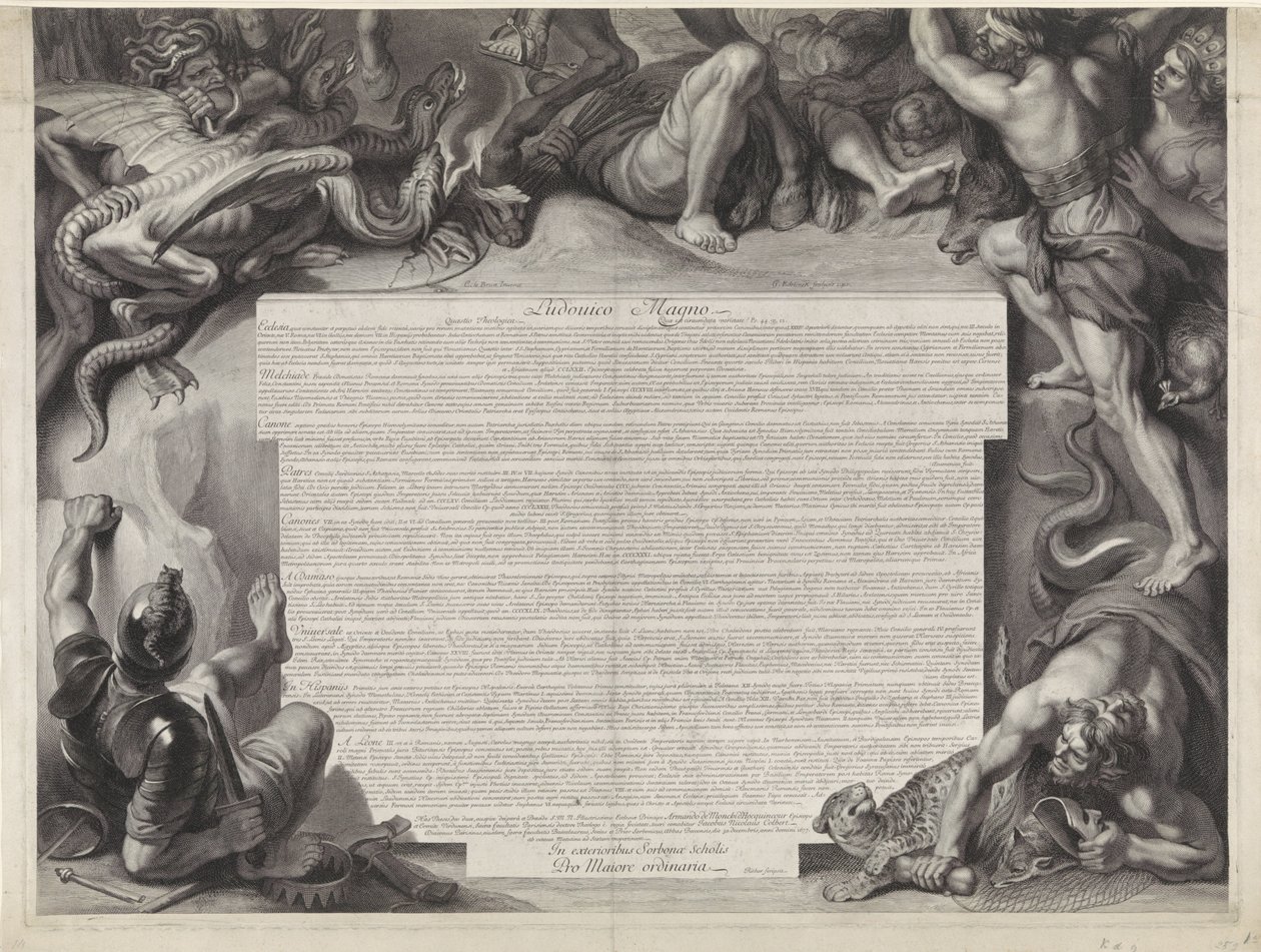 Allegorisk rytterportræt af Louis XIV, konge af Frankrig af Gérard Edelinck