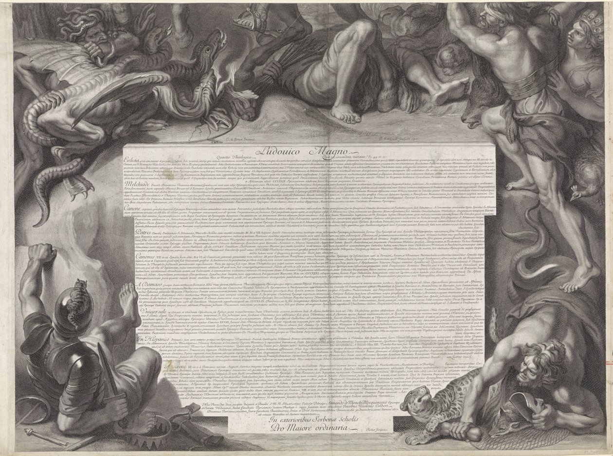 Allegorisk rytterportræt af Louis XIV, konge af Frankrig af Gérard Edelinck