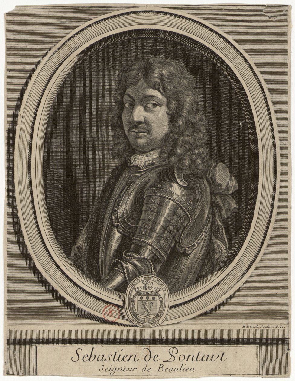Edelinck - Sebastien de Pontaut Seigneur de Baulieu af Gérard Edelinck