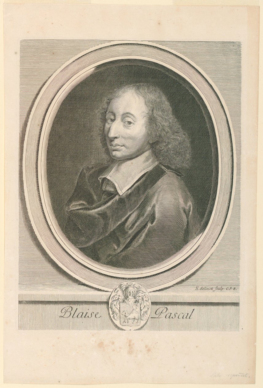 Portræt af Blaise Pascal (1623-1662) af Gérard Edelinck