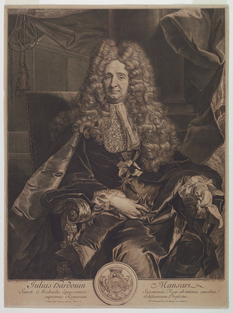 Portræt af Jules-Hardouin Mansart (1646-1708) af Gérard Edelinck