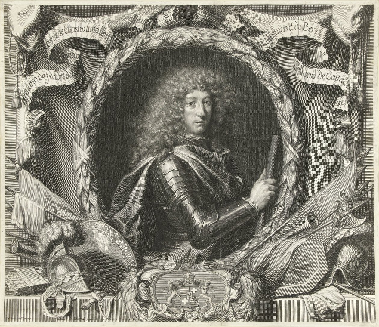 Portræt af Antoine-Armand de Fradet de Saint-Aoust af Gérard Edelinck