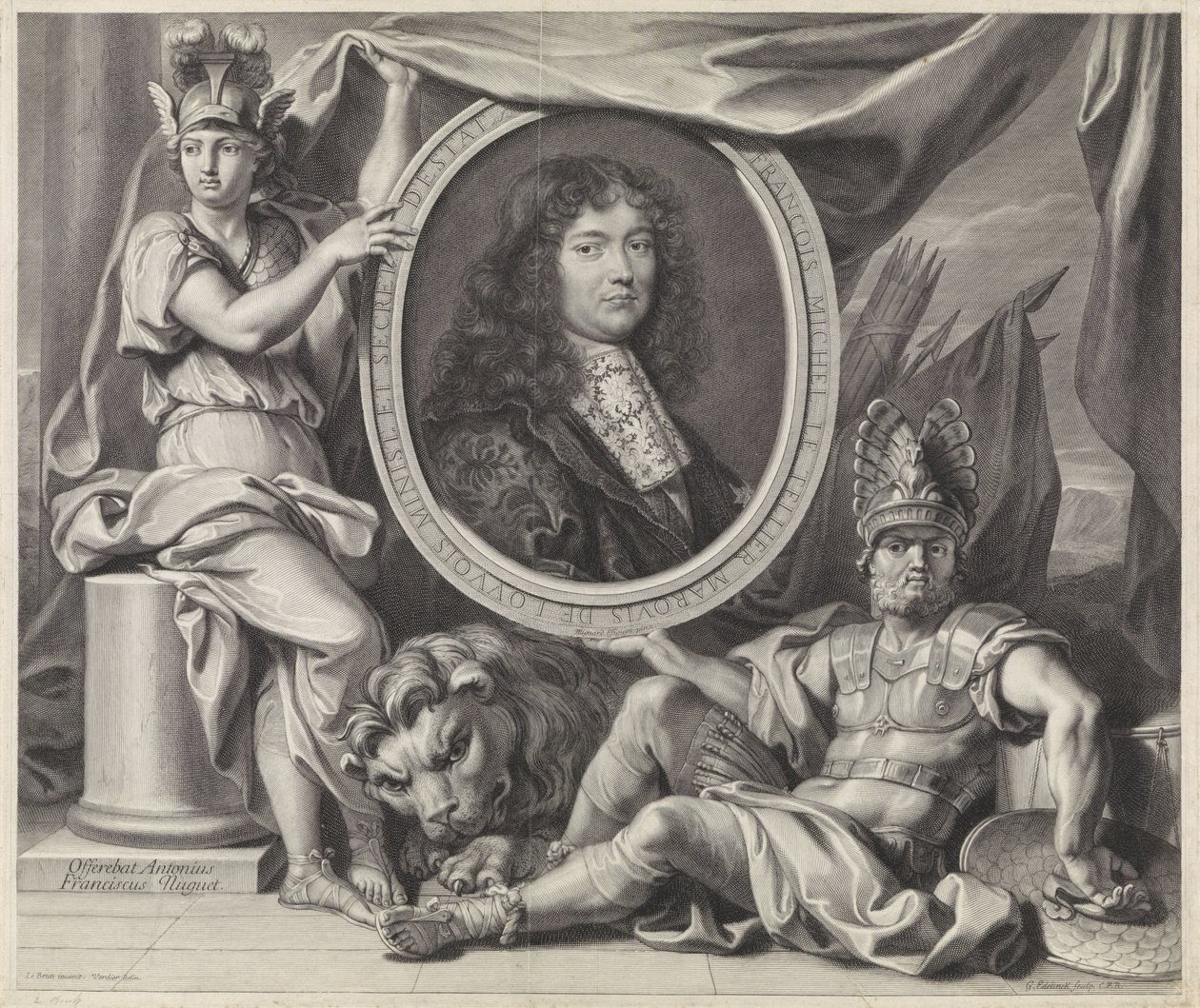 Portræt af François-Michel Le Tellier af Gérard Edelinck