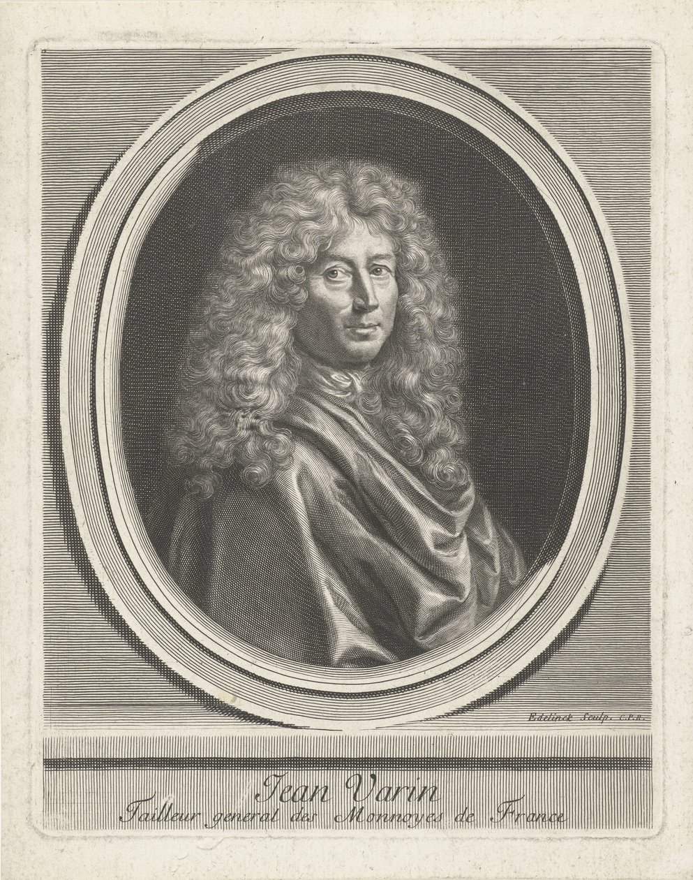 Portræt af Jean Varin af Gérard Edelinck