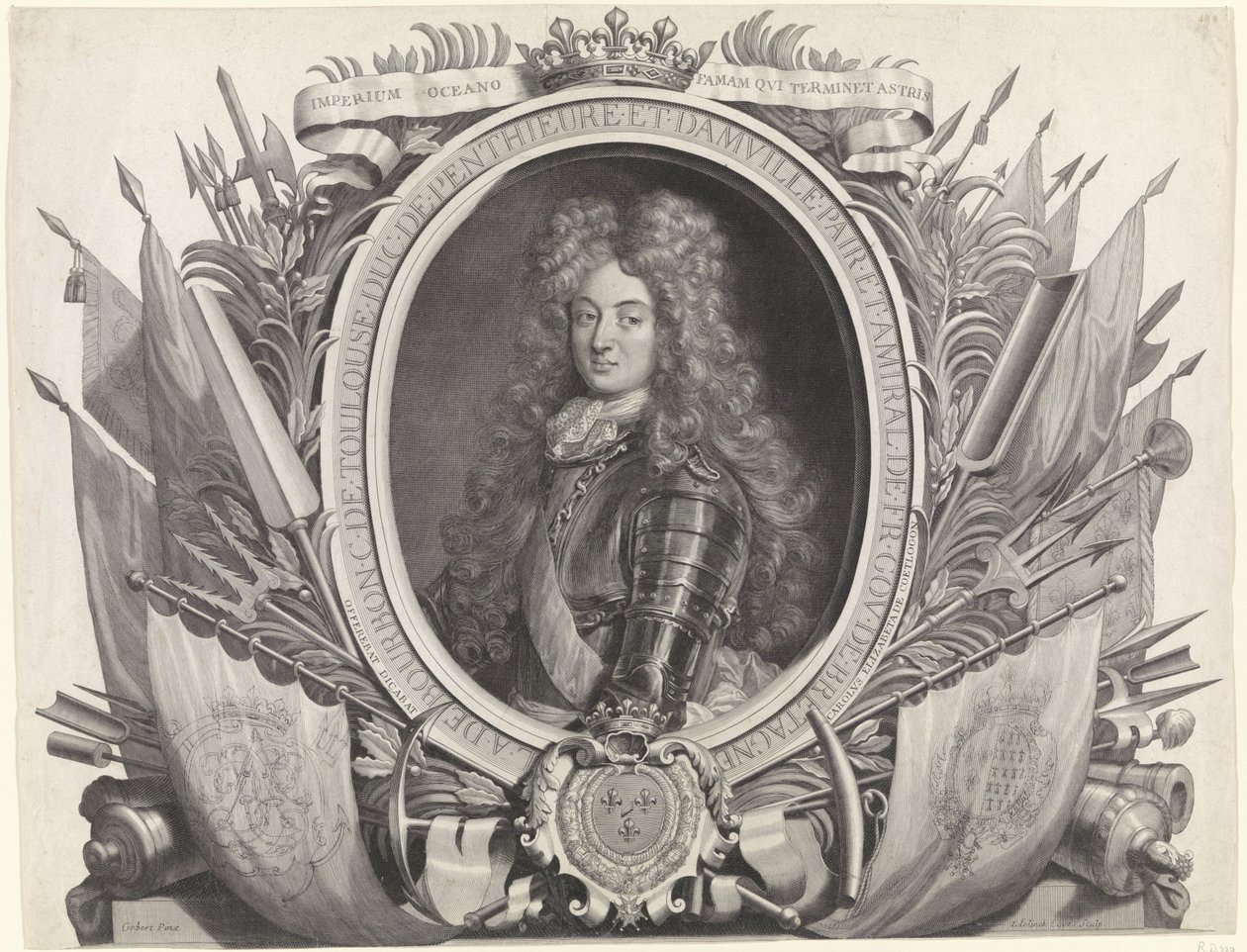 Portræt af Louis Alexander af Bourbon Louis Alexandre de Bourbon, Comte de Toulouse af Gérard Edelinck