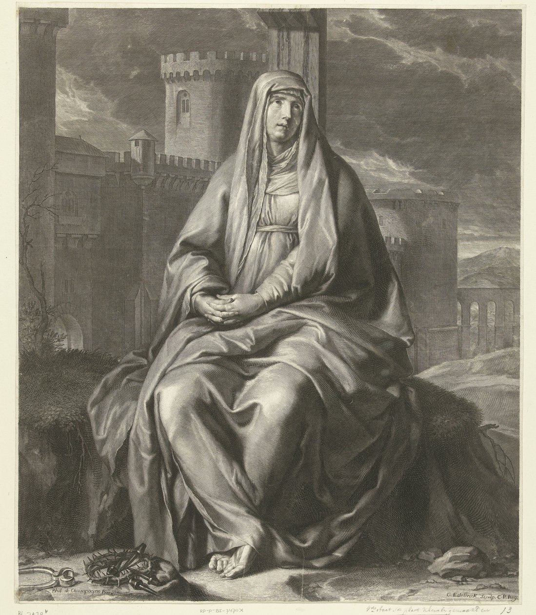 sørgende Mary Mater Dolorosa af Gérard Edelinck