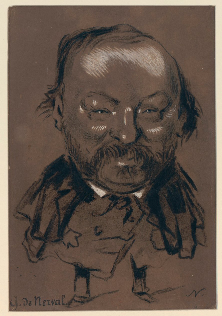 Gérard de Nerval - karikatur af Nadar af Gerard de Nerval
