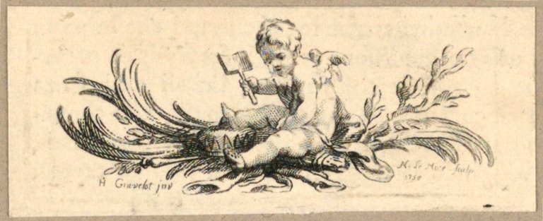 Halestykke, Putto med skovl af Gravelot