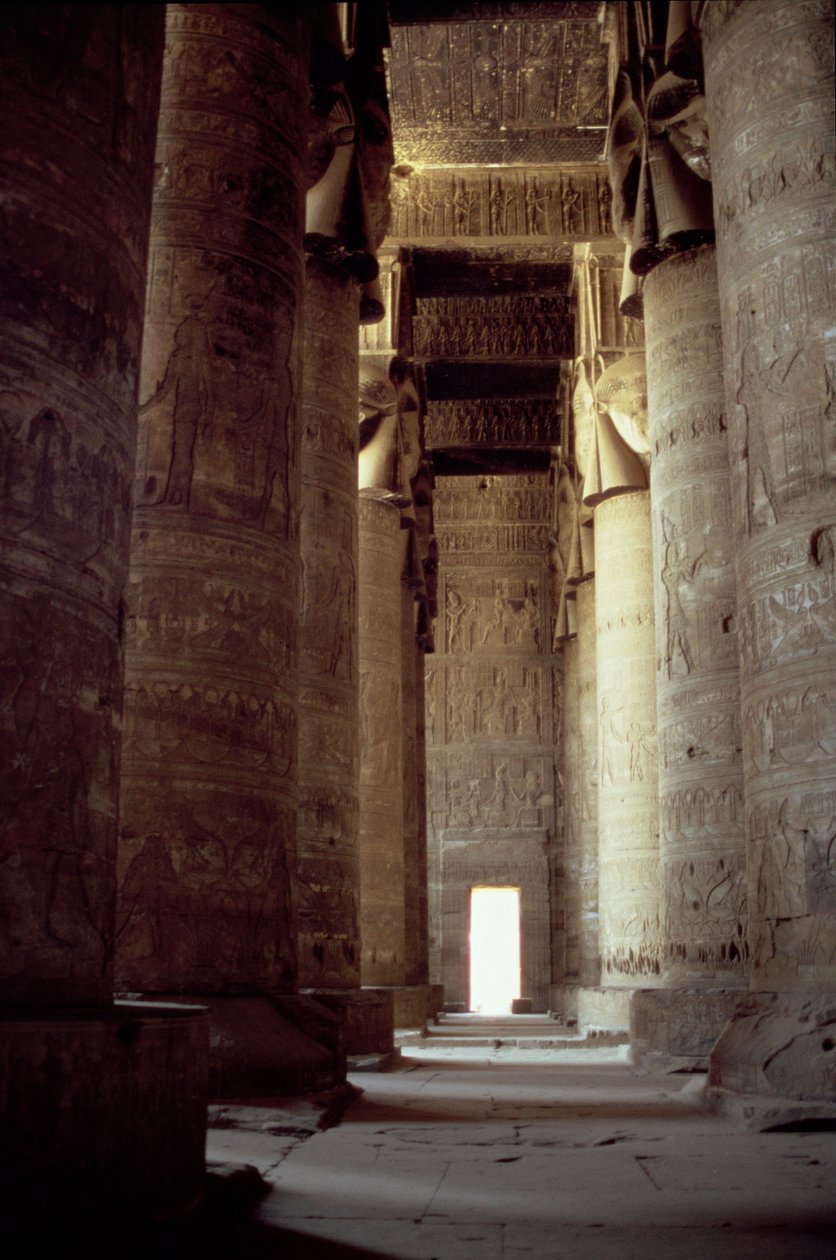 Hathor hovedsøjler i Hypostyle Hall, ca. 125 f.Kr.-60 e.Kr af Greco Roman