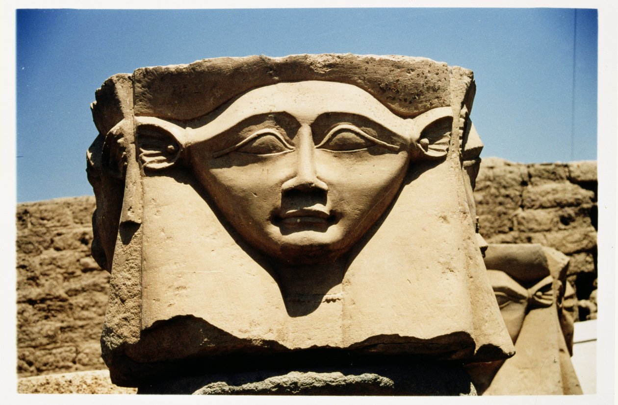 Head of Hathor fra en kolonne, ca. 125 f.Kr.-60 e.Kr af Greco Roman