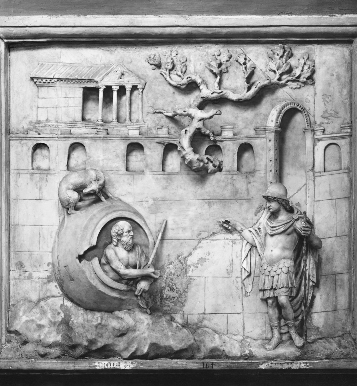 Diogenes og Alexander den Store (356-323 f.Kr.) (marmor) af Greco Roman Greco Roman