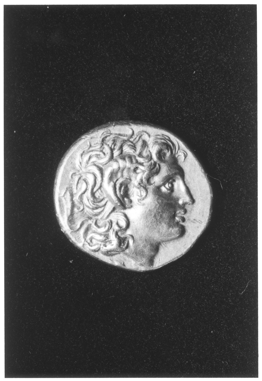 Alexander den Store mønt med den egyptiske gud Ammons vædderhorn, præget under Lysimachus af Thrakiens regeringstid under den hellenistiske æra (guld) af Greek