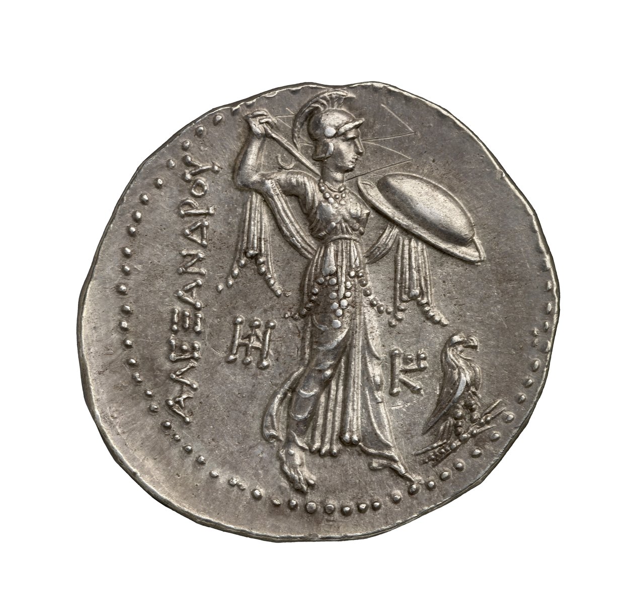 Oldgræsk (ptolemæisk) sølvmønt fra Alexandria, 295 f.Kr. (sølv) af Greek