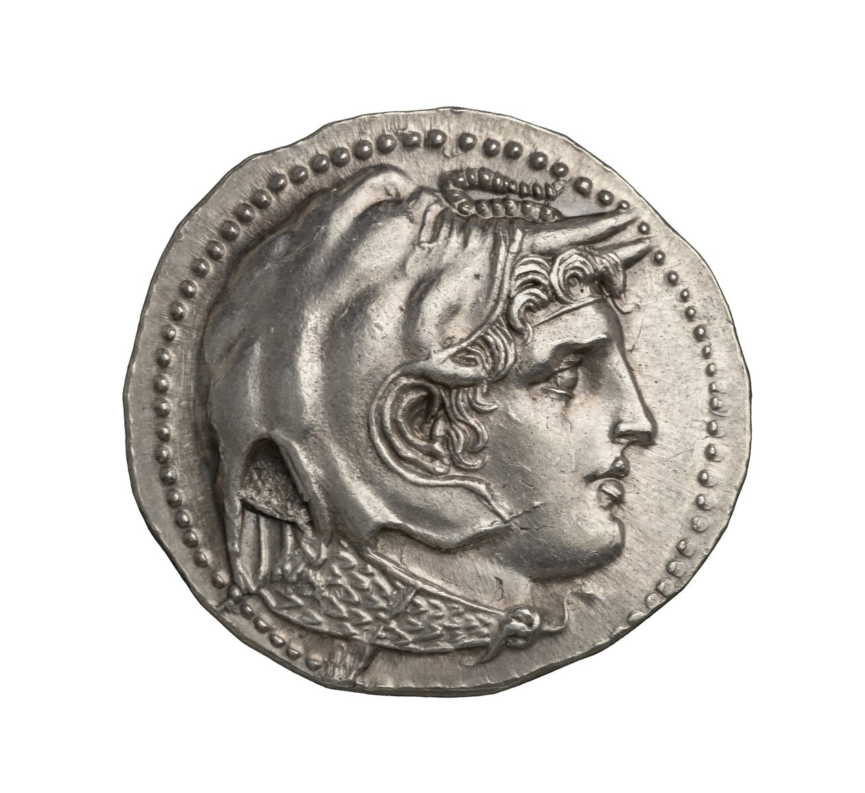 Oldgræsk (ptolemæisk) sølvmønt fra Alexandria, 295 f.Kr. (sølv) af Greek