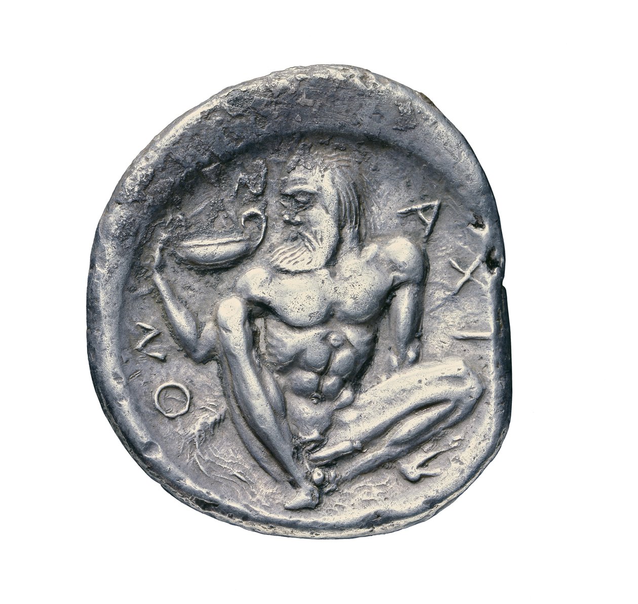 Antik græsk sølvmønt fra Naxus, 460 f.Kr. (sølv) af Greek