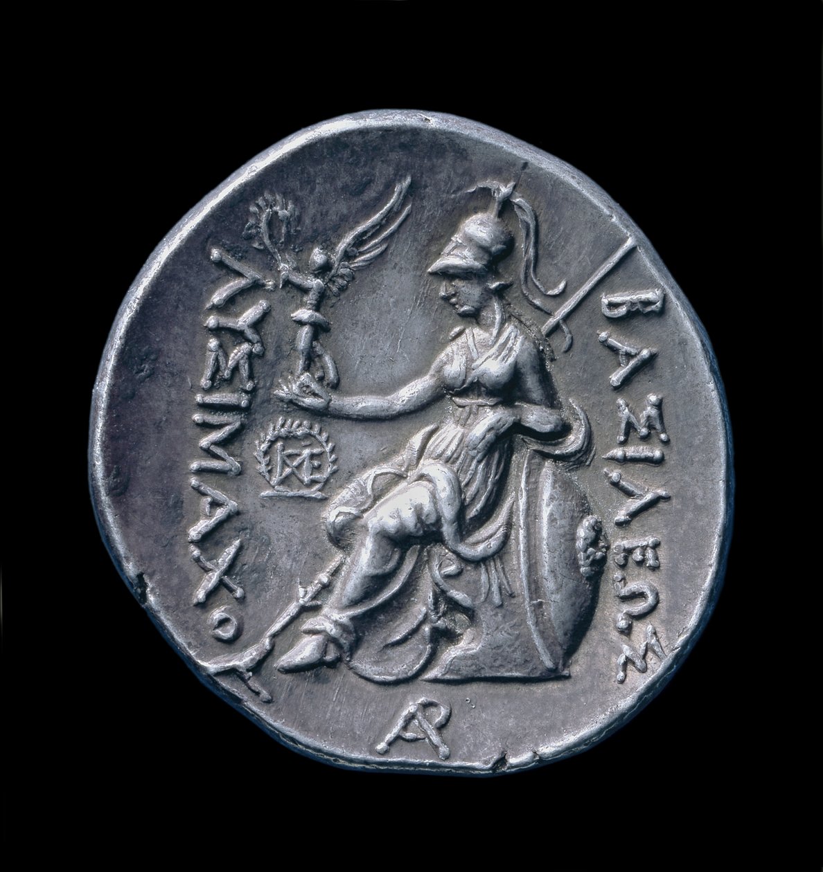 Gammel græsk sølvmønt fra Pella, 286-281 f.Kr. (sølv) af Greek