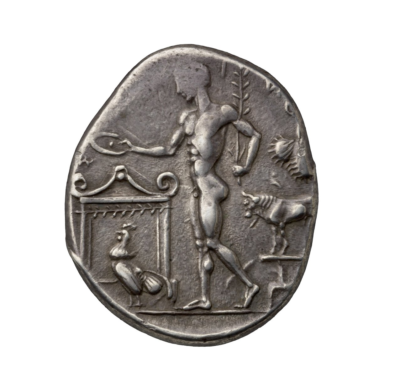 Gammel græsk sølvmønt fra Selinus, 450 f.Kr. (sølv) af Greek