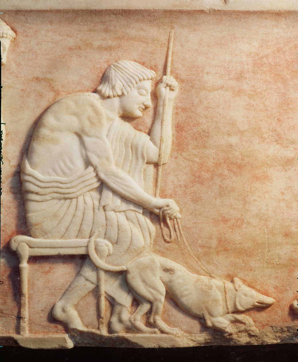 Dyrelokking, relief fra en statuebase fundet på Dipylon-kirkegården, Athen, ca. 510 f.Kr. marmordetalje fra 60011 af Greek