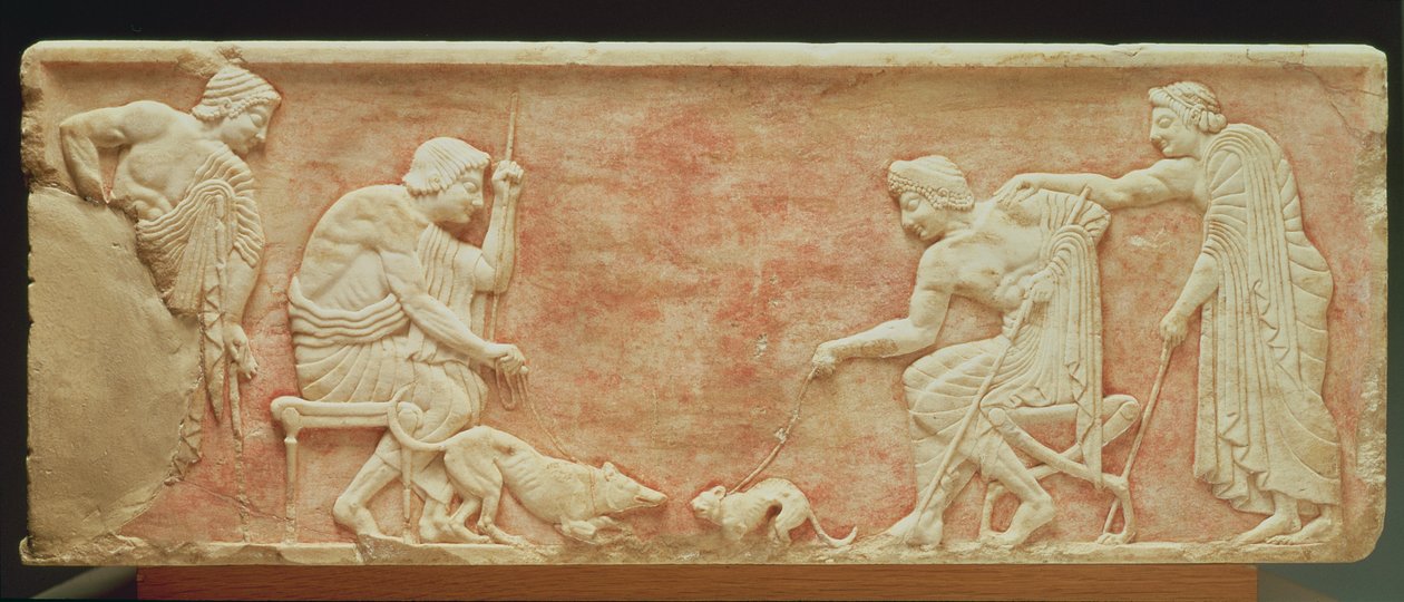 Dyrelokking, relief fra en statuebase fundet på Dipylon-kirkegården, Athen, ca. 510 f.Kr. (marmor) (se også 60008-10) af Greek