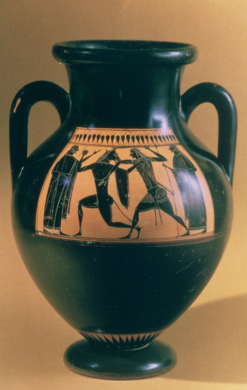 Attisk sort figur-amfora med Theseus og Minotaurus, ca. 540-30 f.Kr. (lertøj) af Greek