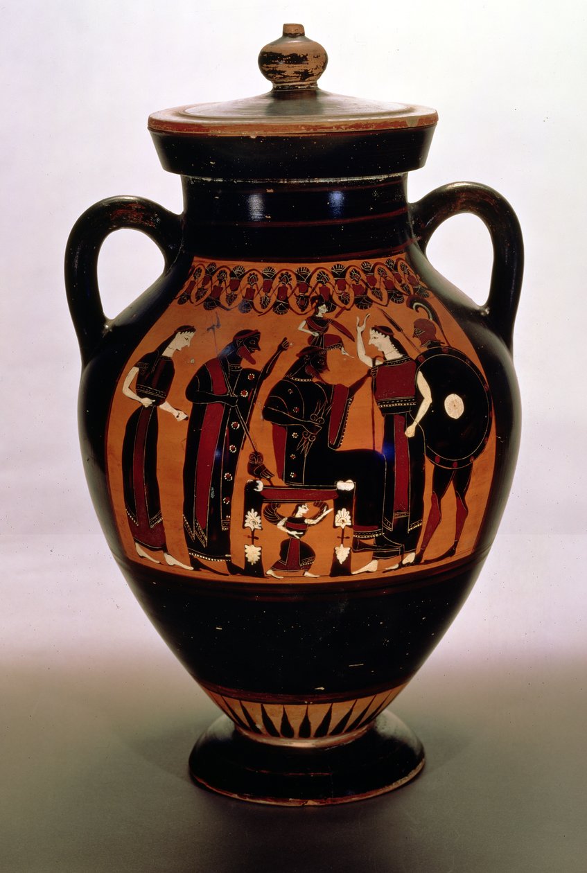 Attisk sort-figur amfora, der skildrer Athenas fødsel (keramik) af Greek