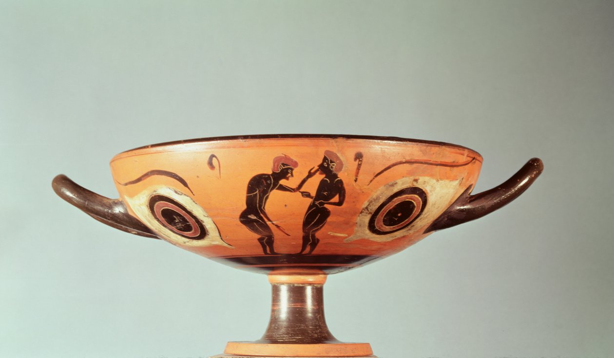 Kylix med sort figur, ca.580-525 f.Kr. (keramik) af Greek