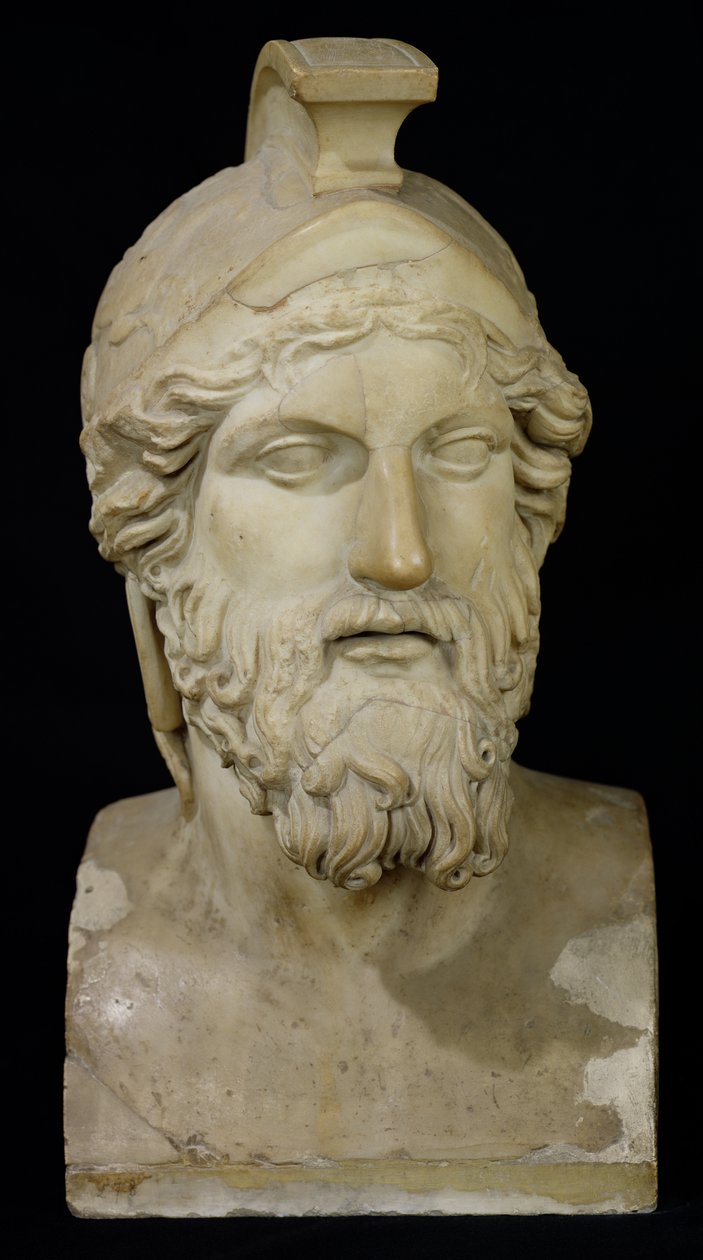 Buste af Miltiades (d.489 f.Kr.) 480-336 f.Kr. (marmor) af Greek