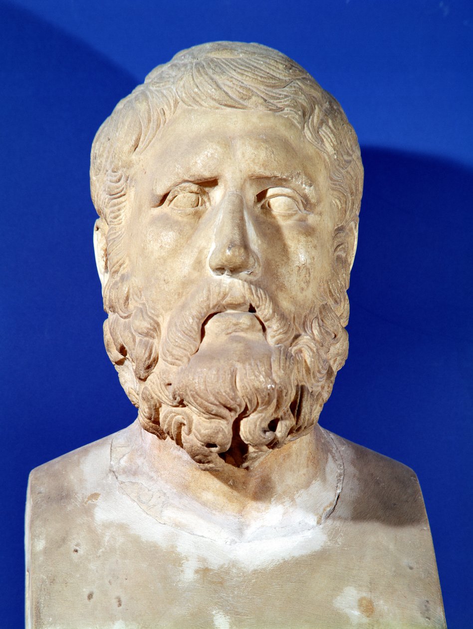 Buste af Zeno af Citium (ca. 335-c. 264 f.Kr.) af Greek