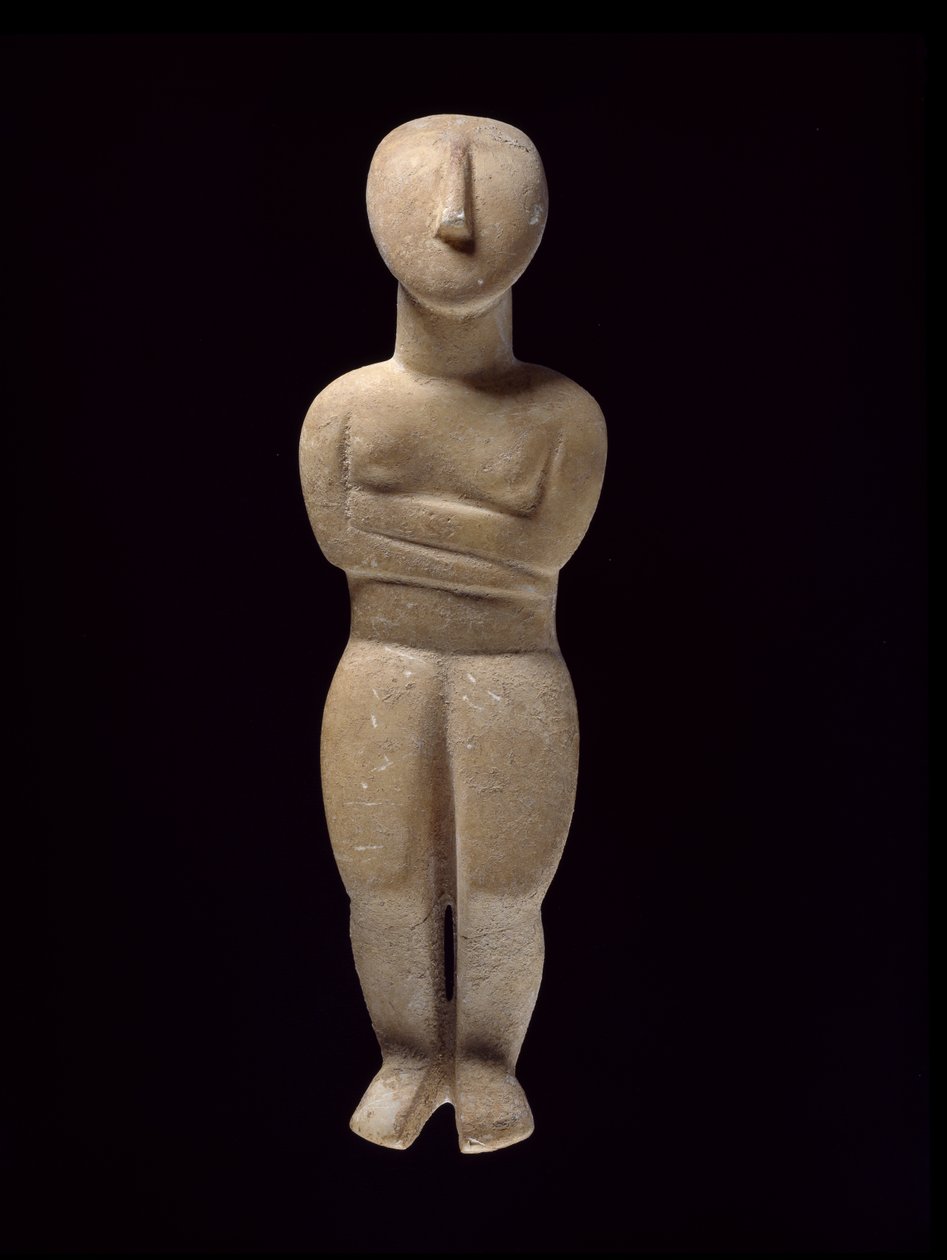 Kykladisk figur, Naxos, ca. 3000-2000 f.Kr. (marmor) af Greek