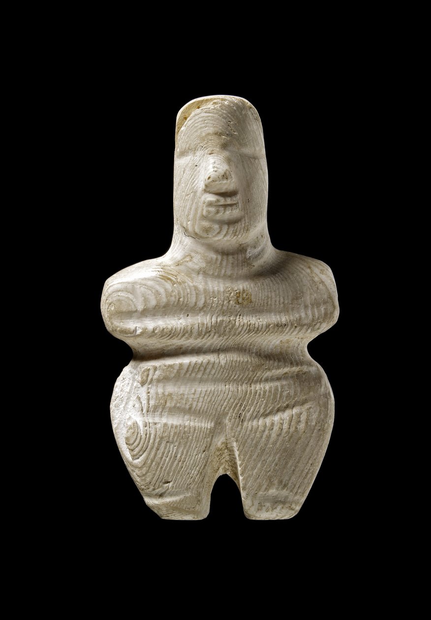 Kykladisk figur, Naxos, ca. 3000-2000 f.Kr. (marmor) af Greek