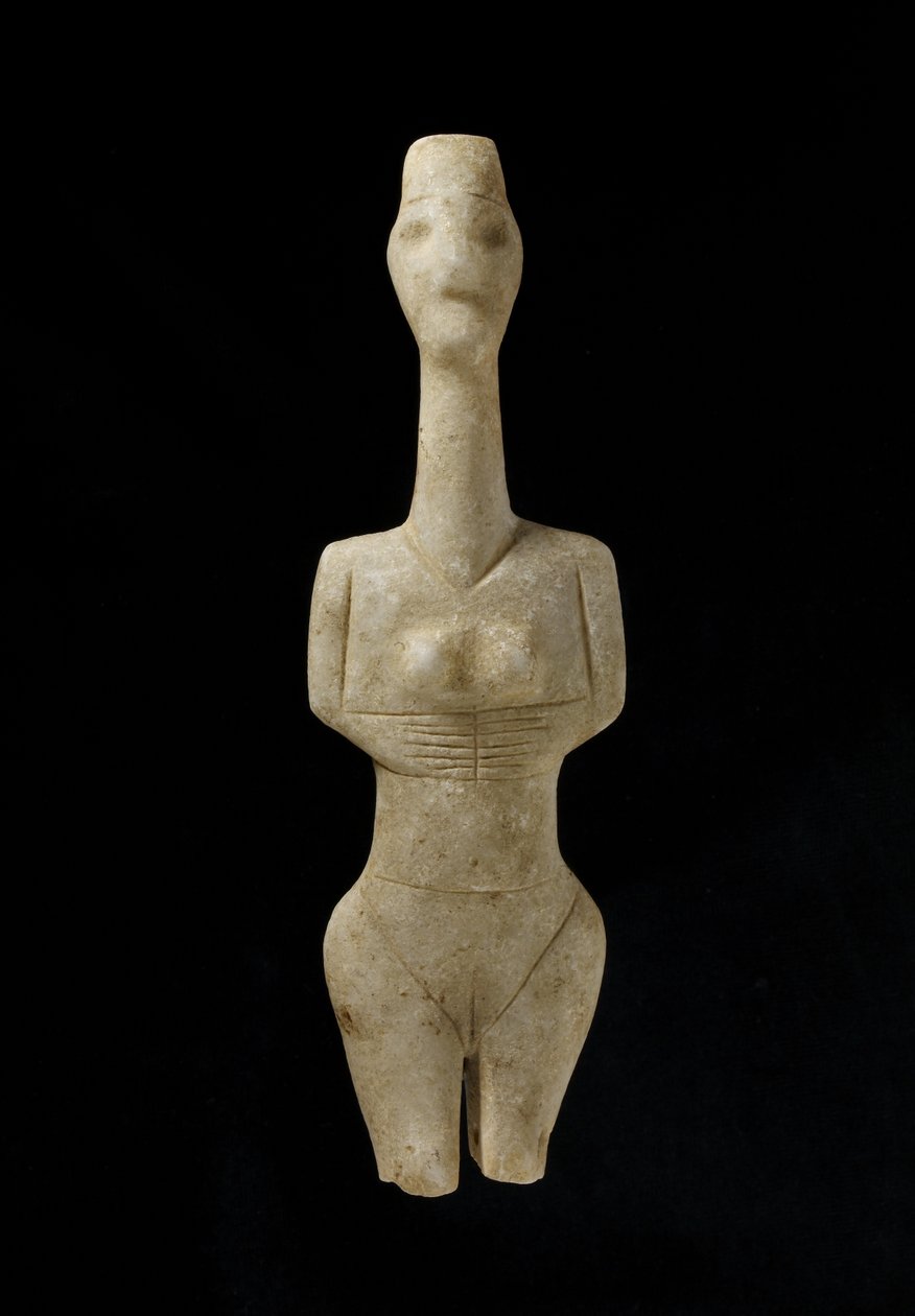 Kykladisk figur, Naxos, ca.3000-2000 f.Kr. (marmor) af Greek