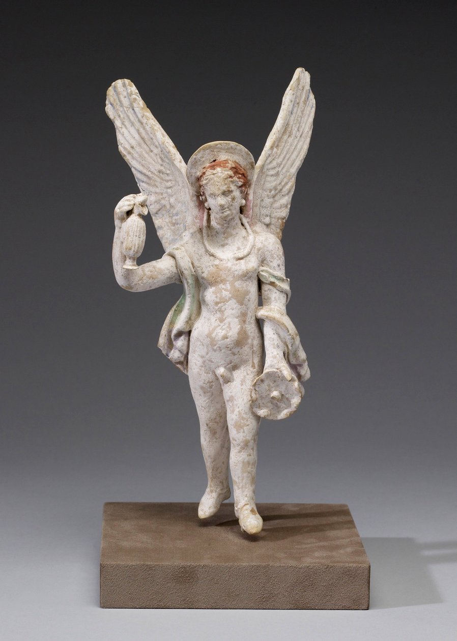 Eros (terracotta med hvid slip og spor af maling) af Greek