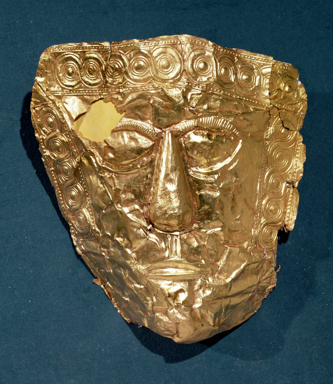 Gravmaske, fra Trebeniste nekropolen, Ohrid-søen, Makedonien (guld) af Greek