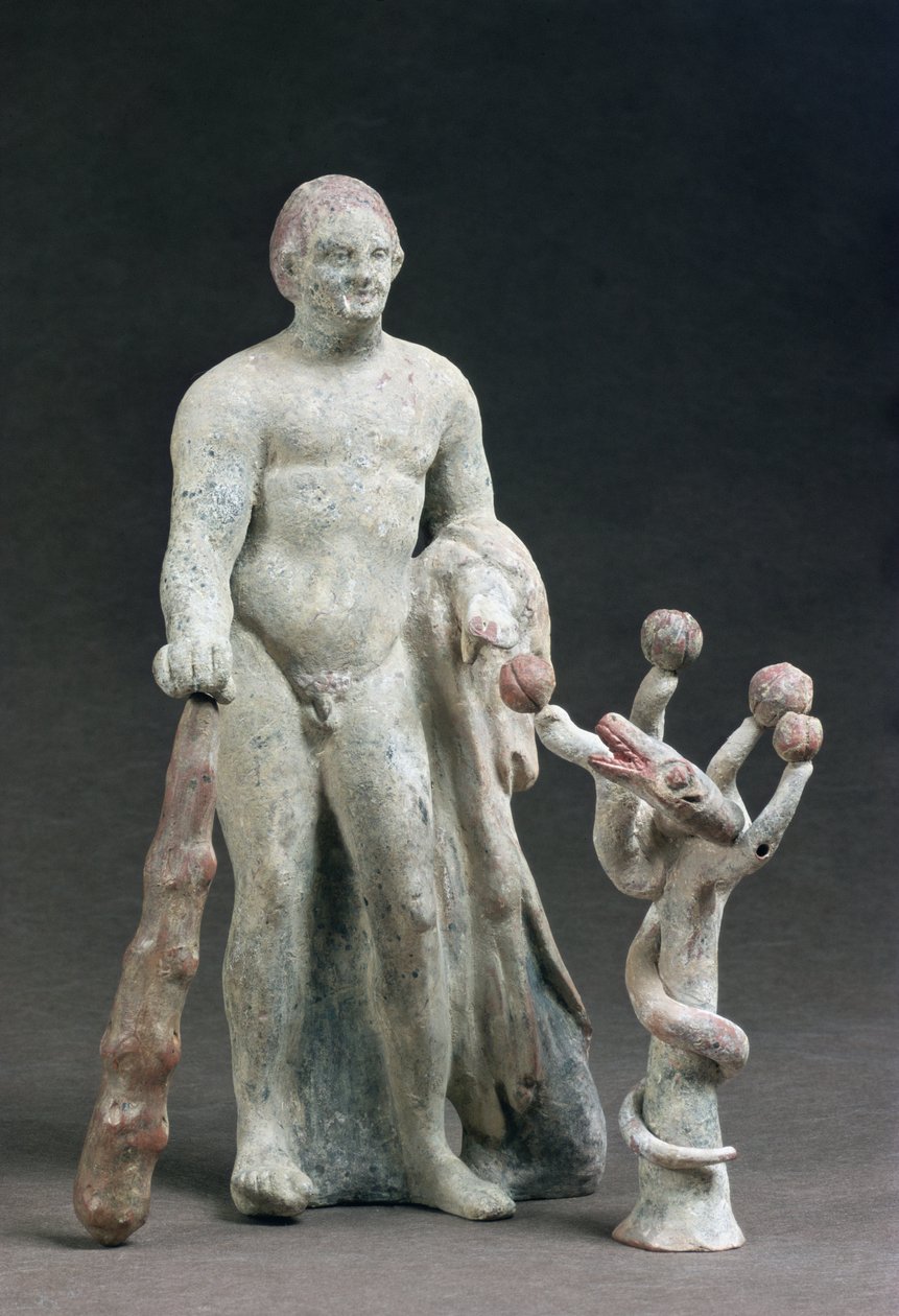 Herakles med Hesperides æble, ca. 160-140 f.Kr. (terracotta) af Greek