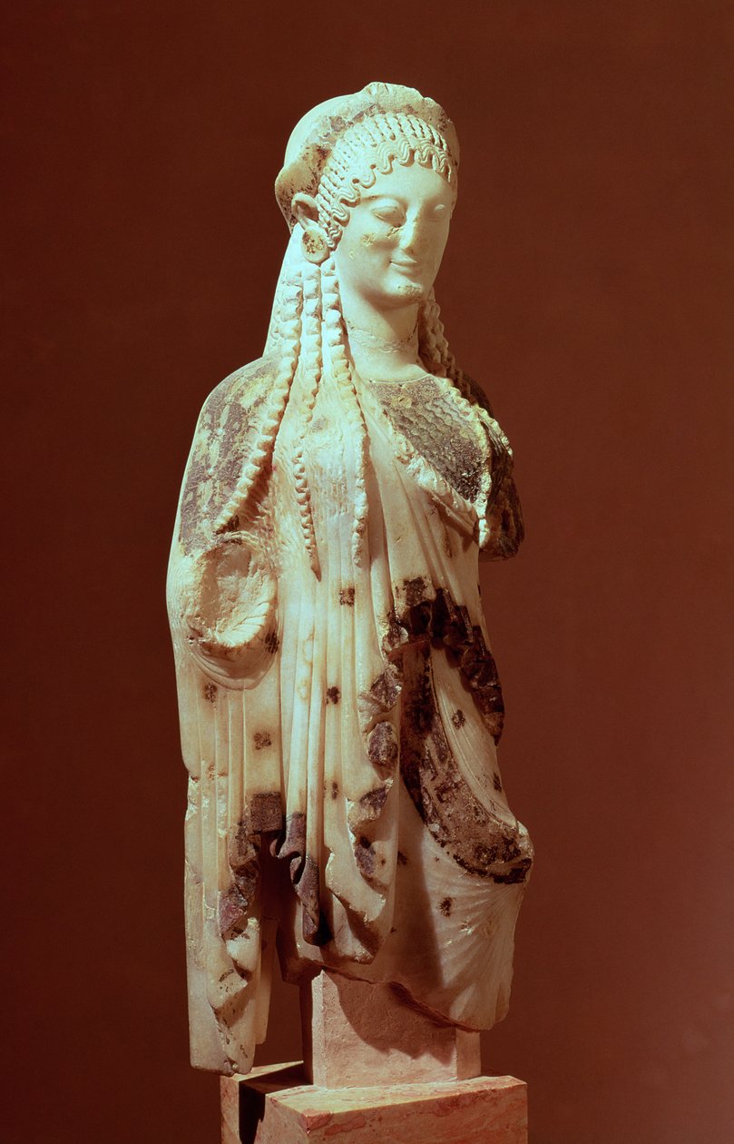 Kore-figur, ca. 510 f.Kr. (marmor) (se også 277233) af Greek