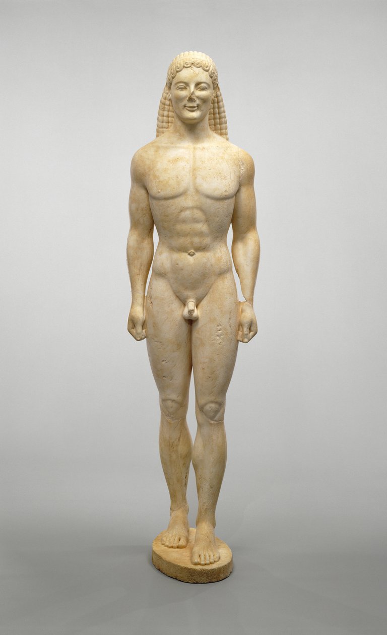 Kouros, ca. 530 f.Kr. (dolomitisk marmor) af Greek