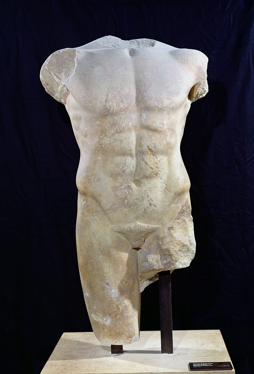 Mandlig torso fra Milet, ca. 480 f.Kr. (marmor) af Greek