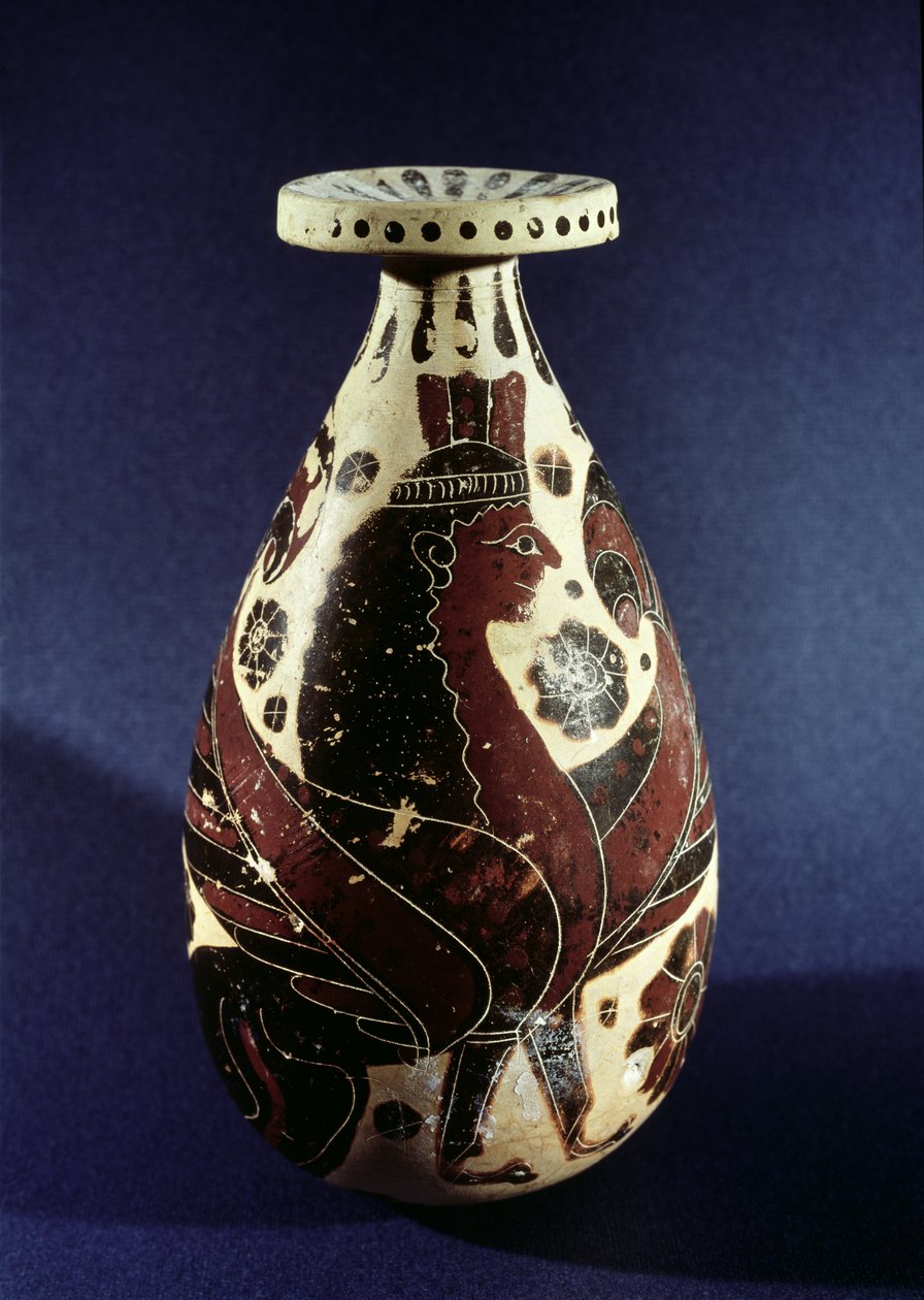 Vase i proto-korintisk stil med en sfinx (keramik) af Greek