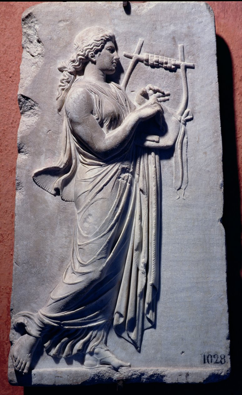 Relief med Terpsichore, museen for dans og sang af Greek